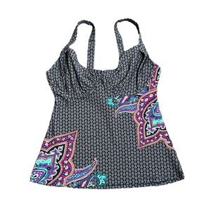 Title nine gray and pink swim top size 34D
